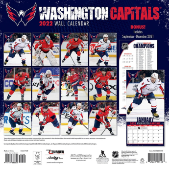 Washington Capitals kalendár 2022 wall calendar