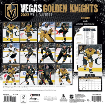 Vegas Golden Knights kalendár 2022 wall calendar