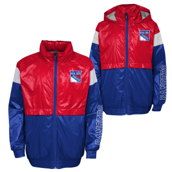 New York Rangers detská bunda s kapucňou Goal Line Stance Full-Zip Windbreaker