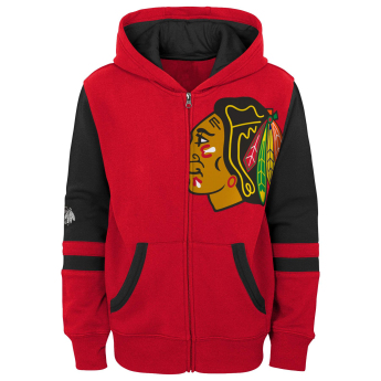 Chicago Blackhawks detská mikina s kapucňou faceoff colorblocked fleece full-zip