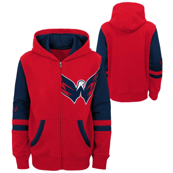 Washington Capitals detská mikina s kapucňou faceoff colorblocked fleece full-zip