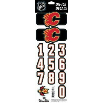 Calgary Flames samolepky na helmu decals black 1