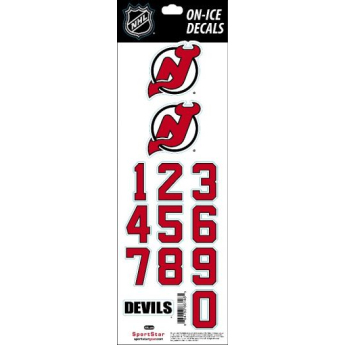 New Jersey Devils samolepky na helmu decals red