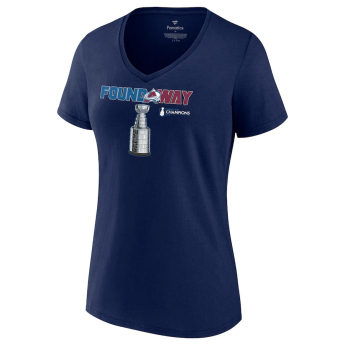 Colorado Avalanche dámske tričko 2022 Stanley Cup Champions Celebration V-Neck blue