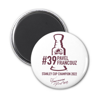 Colorado Avalanche magnetka Pavel Francouz #39 Stanley Cup Champion 2022 white