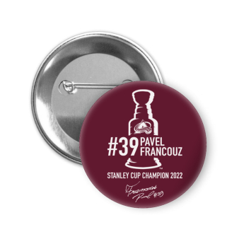 Colorado Avalanche odznak so špendlíkom Pavel Francouz #39 Stanley Cup Champion 2022 red