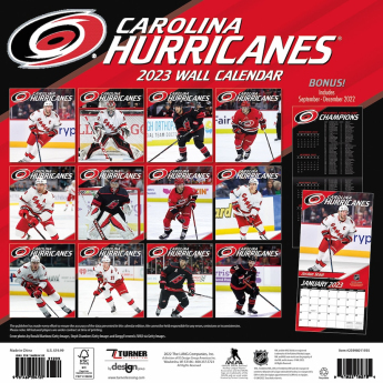 Carolina Hurricanes kalendár 2023 Wall Calendar