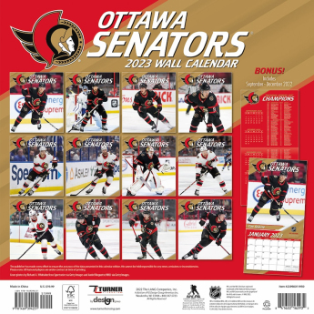 Ottawa Senators kalendár 2023 Wall Calendar