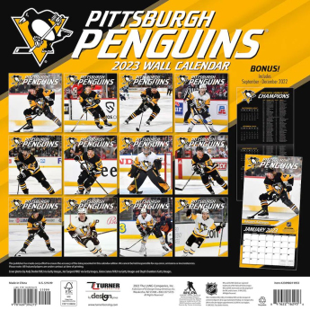 Pittsburgh Penguins kalendár 2023 Wall Calendar