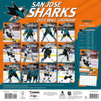 San Jose Sharks kalendár 2023 Wall