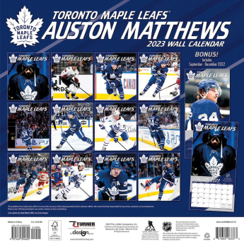 Toronto Maple Leafs kalendár Auston Matthews #34 2023 Wall Calendar