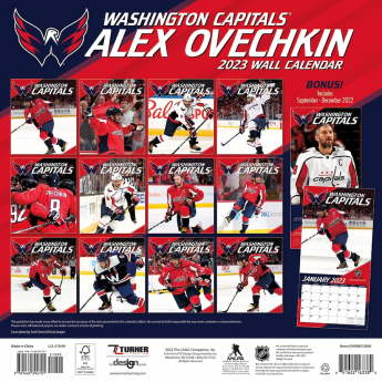 Washington Capitals kalendár Alexander Ovechkin #8 2023 Wall Calendar