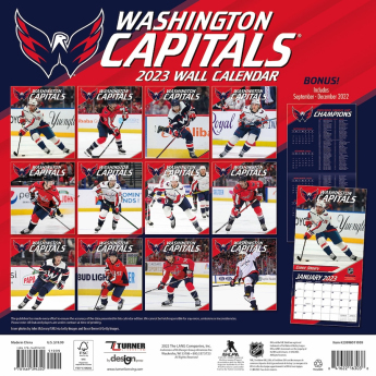 Washington Capitals kalendár 2023 Wall Calendar