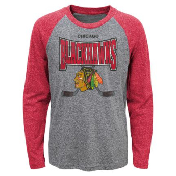 Chicago Blackhawks detské tričko s dlhým rukávom Stick Up LS Triblend Raglan