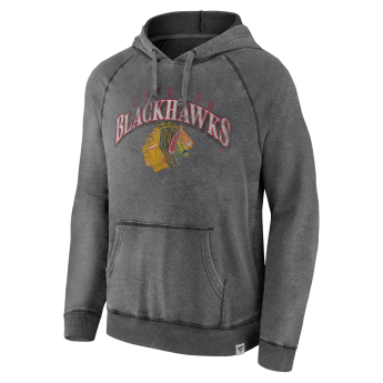 Chicago Blackhawks pánska mikina s kapucňou True Classics Washed Pullover Hoodie grey