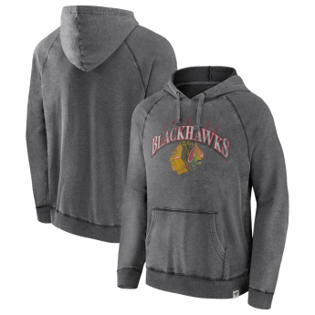 Chicago Blackhawks pánska mikina s kapucňou True Classics Washed Pullover Hoodie grey