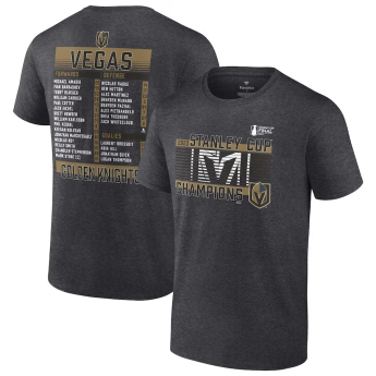 Vegas Golden Knights pánske tričko 2023 Stanley Cup Champions Roster Heather Charcoal