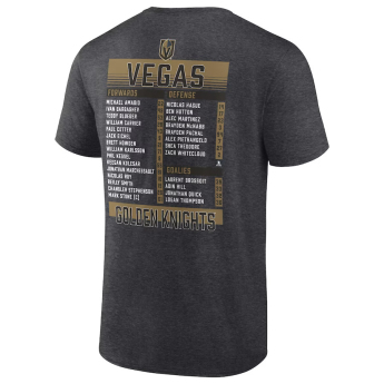 Vegas Golden Knights pánske tričko 2023 Stanley Cup Champions Roster Heather Charcoal