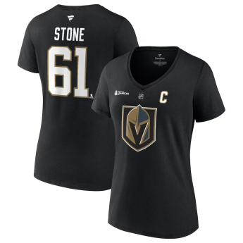 Vegas Golden Knights dámske tričko Mark Stone 2023 Stanley Cup Champions Authentic Stack Player Name & Number V-Neck