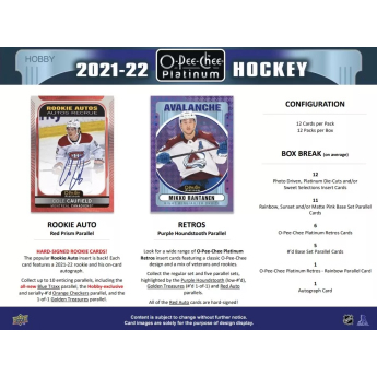 NHL boxy hokejové karty NHL 2021-22 Upper Deck O-Pee-Chee Platinum Hobby Box