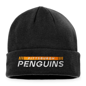 Pittsburgh Penguins zimná čiapka Authentic Pro Game & Train Cuffed Knit Black