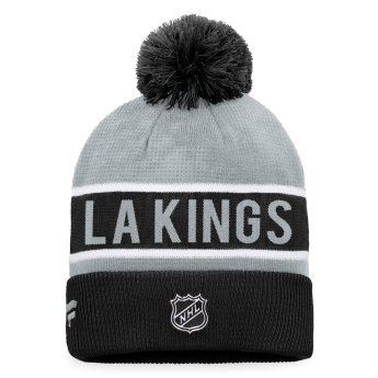 Los Angeles Kings zimná čiapka Authentic Pro Game & Train Cuffed Pom Knit Black-Stone Gray