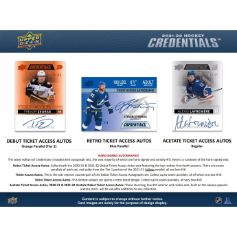 NHL boxy hokejové karty NHL 2021-22 Upper Deck Credentials Hobby Box