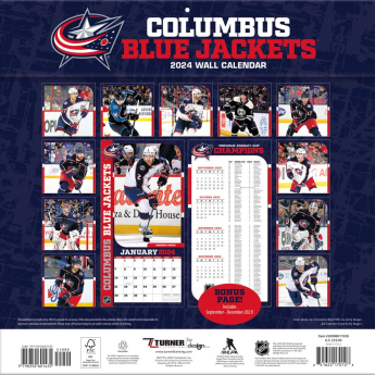 Columbus Blue Jackets kalendár 2024 Wall Calendar