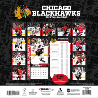 Chicago Blackhawks kalendár 2024 Wall Calendar