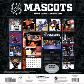 NHL produkty kalendár NHL Mascots 2024 Wall Calendar