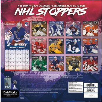 NHL produkty kalendár Stoppers 2024 Wall Calendar