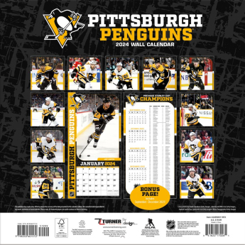 Pittsburgh Penguins kalendár 2024 Wall Calendar