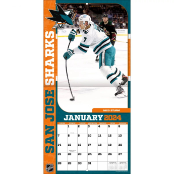 San Jose Sharks kalendár 2024 Wall Calendar