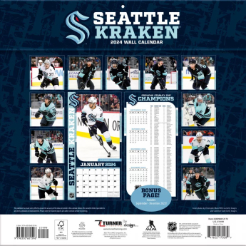 Seattle Kraken kalendár 2024 Wall Calendar