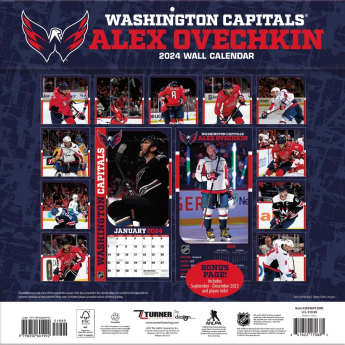 Washington Capitals kalendár Alexander Ovechkin #8 2024 Wall Calendar