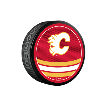 Calgary Flames puk Reverse Retro Jersey 2022 Souvenir Collector Hockey Puck