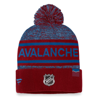 Colorado Avalanche zimná čiapka Authentic Pro Rink Heathered Cuffed Pom Knit
