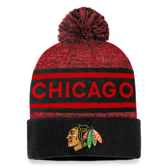 Chicago Blackhawks zimná čiapka Authentic Pro Rink Heathered Cuffed Pom Knit