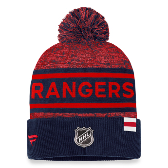 New York Rangers zimná čiapka Authentic Pro Rink Heathered Cuffed Pom Knit