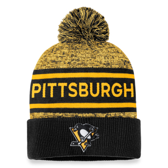 Pittsburgh Penguins zimná čiapka Authentic Pro Rink Heathered Cuffed Pom Knit