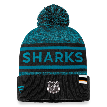 San Jose Sharks zimná čiapka Authentic Pro Rink Heathered Cuffed Pom Knit