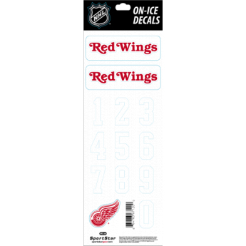 Detroit Red Wings samolepky na helmu Decals White