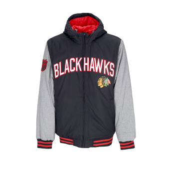 Chicago Blackhawks pánska bunda s kapucňou Cold Front Polyfilled Padded Jacket w. Hood