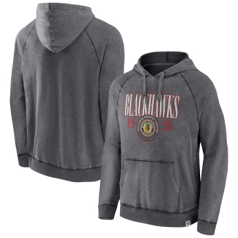 Chicago Blackhawks pánska mikina s kapucňou A/LS Hoodie grey