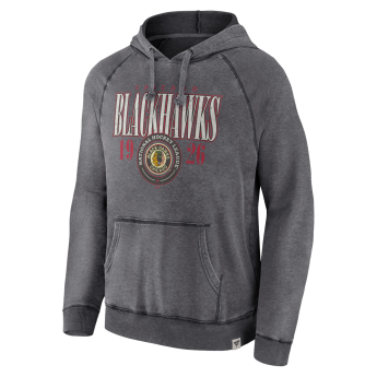 Chicago Blackhawks pánska mikina s kapucňou A/LS Hoodie grey