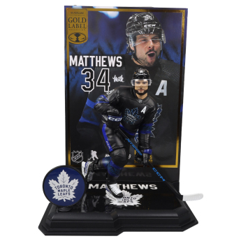 Toronto Maple Leafs figúrka Auston Matthews #34 Figure SportsPicks THIRD JERSEY GOLD LABEL