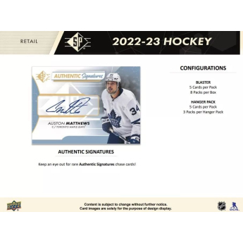 NHL boxy hokejové karty NHL 2022-23 Upper Deck SP Hockey Blaster Box
