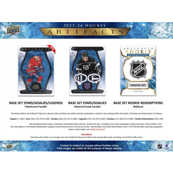 NHL boxy hokejové karty NHL 2023-24 Upper Deck Artifacts Hockey Hobby Box