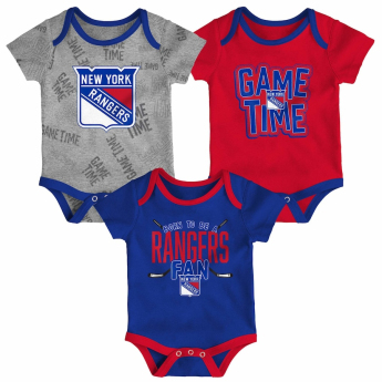 New York Rangers dojčenské body 3-pack Game Time S/S Creeper Set - Newborn