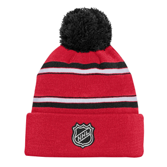 Dětská Zimní Čepice Chicago Blackhawks Jacquard Cuffed Knit With Pom